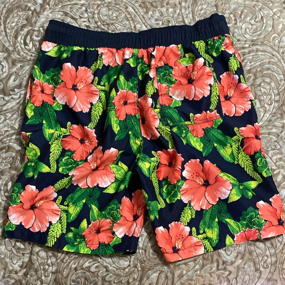 Goodfellow & Co Red and Green Board Shorts Swimwear - Picture 2 of 5